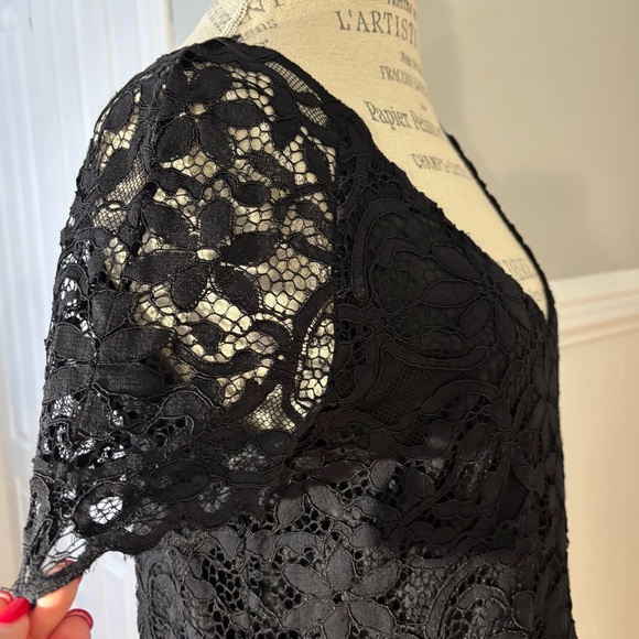 BB Dakota Women’s Black Lace Mini Dress Size L - Picture 7 of 15